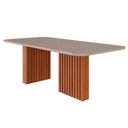 Ver imagem 1 de Mesa de Sala Jantar Ester com Tampo Vidro Reto 210x100cm Cinamomo Off White