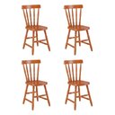 Ver imagem 1 de Conjunto com 4 Cadeiras de Jantar Madeira Maciça Multimóveis Cr50087 Mel Mel