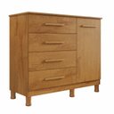 Ver imagem 2 de Cômoda 4 Gavetas e 1 Porta Puxador em MDF Dallas