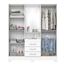 Ver imagem 3 de Guarda Roupa 04 Portas e 03 Gavetas Nápole com Armário Multiuso 2 Portas 3 Prateleiras B387 Branco