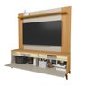 Rack com Painel para Tv 55 Polegadas com Led Pés em Madeira Maciça Dubai - 4