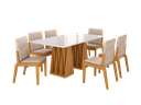 Ver imagem 2 de Conjunto Mesa com 6 Cadeiras Orquestra Marrom/Marromle/Off White