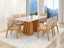 Ver imagem 1 de Conjunto Mesa com 6 Cadeiras Orquestra Marrom/Marromle/Off White