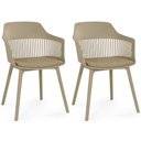 Ver imagem 1 de Kit 2 Cadeiras de Jantar Estofada Marcela - Nude Escuro