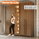 Ver imagem 6 de Guarda-Roupa Casal Áustria 5 Portas 1 Porta com Vidro Reflecta com LED e 3 Gavetas Internas