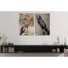 Conjunto de 2 Telas Decorativas em Tecido Canvas Águia e Falcão Impressão UV HD-40x60 - 2
