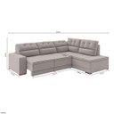 Ver imagem 3 de Sofá 5 Lugares Retrátil de Canto Suede Plush Veneza Espresso Móveis
