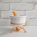 Ver imagem 5 de Aparelho de Fondue de Queijo Panela Porcelana Casal 5 Peças Conjunto Kit para Duas Pessoas Ceramica