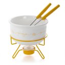 Ver imagem 1 de Aparelho de Fondue de Queijo Panela Porcelana Casal 5 Peças Conjunto Kit para Duas Pessoas Ceramica