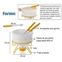 Ver imagem 4 de Aparelho de Fondue de Queijo Panela Porcelana Casal 5 Peças Conjunto Kit para Duas Pessoas Ceramica