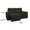 Ver imagem 2 de Sofá Retrátil Polo 1,80m Confortavel para Sala Suede Herrero:marrom