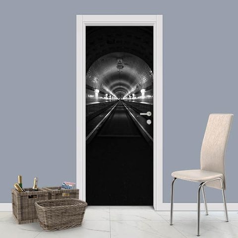 Adesivo de Porta Tunel 1 Arte Destaque P - 0,73 X 2.13 Metros
