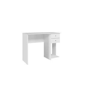 Mesa Escrivaninha 2 Gavetas Qmovi - Palladium:branco