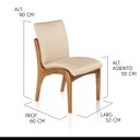 Ver imagem 3 de Kit 8 Cadeiras de Jantar Estofada Lisboa 90 x 52 Cm Madeira Maciça Imbuia Linho Bege M58 - RMI