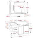 Ver imagem 3 de Gabinete para Banheiro 2 Portas 1 Gaveta com Cuba Q35 e Espelheira Legno 830w