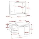 Ver imagem 3 de Gabinete para Banheiro 2 Portas 1 Gaveta com Cuba e Espelheira Legno 830W Branco/Carvalho Dark