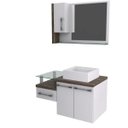 Ver imagem 2 de Gabinete para Banheiro 2 Portas 1 Gaveta com Cuba e Espelheira Legno 830W Branco/Carvalho Dark