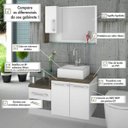 Ver imagem 7 de Gabinete para Banheiro 2 Portas 1 Gaveta com Cuba e Espelheira Legno 830W