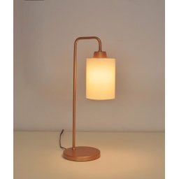 Abajur Luminária Mesa Retrô Cobre com Cúpula Tecido Cru.:cobre - 3