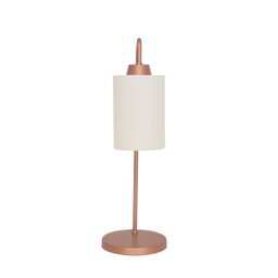 Abajur Luminária Mesa Retrô Cobre com Cúpula Tecido Cru.:cobre - 2