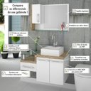 Ver imagem 7 de Gabinete para Banheiro 2 Portas 1 Gaveta com Cuba e Espelheira Legno 830w Espresso Móveis