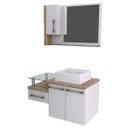 Ver imagem 2 de Gabinete para Banheiro 2 Portas 1 Gaveta com Cuba e Espelheira Legno 830W Espresso Móveis Branco/Car