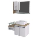Ver imagem 2 de Gabinete para Banheiro 2 Portas 1 Gaveta com Cuba e Espelheira Legno 830W Espresso Móveis Branco/Carvalho
