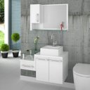 Ver imagem 1 de Gabinete para Banheiro 2 Portas 1 Gaveta com Cuba e Espelheira Legno 830w Espresso Móveis