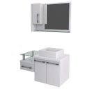 Ver imagem 2 de Gabinete para Banheiro 2 Portas 1 Gaveta com Cuba e Espelheira Legno 830W Espresso Móveis Branco/Che