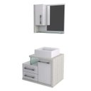 Ver imagem 2 de Gabinete para Banheiro 1 Porta 2 Gavetas com Cuba Q35 e Espelheira Legno 650W Espresso Móveis Branco