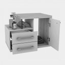 Ver imagem 7 de Gabinete para Banheiro 1 Porta 2 Gavetas com Cuba Q35 e Espelheira Legno 650W Espresso Móveis Branco