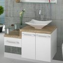 Ver imagem 1 de Gabinete para Banheiro Legno 830W Branco/Carvalho
