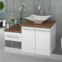 Ver imagem 1 de Gabinete para Banheiro Legno 830W Branco/Nogal