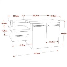 Gabinete para Banheiro Legno 830W  - 4