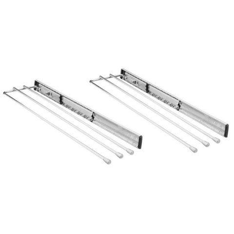 Kit 2 Suportes Porta Toalhas Panos de Prato Triplo 41cm Cromado Corrediça Masutti Copat Armário