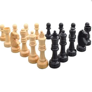 32 Peças para Jogo de Xadrez em Madeira Rei 8,50cm Sports Mania - Preto