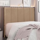 Ver imagem 5 de Cabeceira Queen 1,60m Toledo Suede Bege - Pallazio