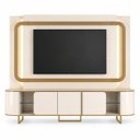 Ver imagem 2 de Home para TV até 75" 100% MDF com LED Atlanta Off White/Dourado Lukaliam
