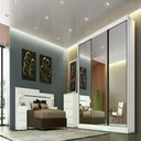 Ver imagem 2 de Guarda Roupa Diamond 3 Portas 8 Gavetas 3 Espelhos Cor:branco