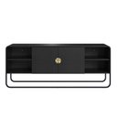 Ver imagem 7 de Kit Aparador e Rack Orgânico Pé Metal Luna Preto/Nero