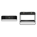 Ver imagem 2 de Kit Aparador e Rack Orgânico Pé Metal Luna Preto/Nero