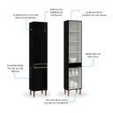 Ver imagem 4 de Paneleiro 2 Portas para Cozinha Modulada Milão Preto 182cm Menu Móveis