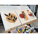 Ver imagem 3 de Conjunto com 3 lindos quadros pintados a mão medindo 60x45cm cada quadro para decoração