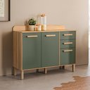 Ver imagem 2 de Balcão para Cozinha Maria Flor com 3 Portas e 2 Gavetas Freijo/verde