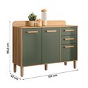 Ver imagem 4 de Balcão para Cozinha Maria Flor com 3 Portas e 2 Gavetas Freijo/verde