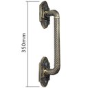 Ver imagem 6 de Puxador Duplo Petrus 350mm Bronze Antigo Porta Pivotante Correr Passagem Madeira Vidro  Rústico