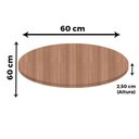 Ver imagem 5 de Mesa Beta Inox 75 Cm Altura Disco Redondo Tampo Mdp Redondo 60 Cm Largura X 2,50 Cm Altura Noce