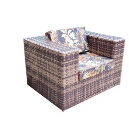Conjunto de sofá premium 2l + 2 poltronas + puff de centro - fibra sintética e alumínio - 2