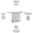 Ver imagem 3 de Mesa de Jantar Retangular 160cm 6 Lugares Flex Zuni Off N02 - Mpozenato - Mpozenato