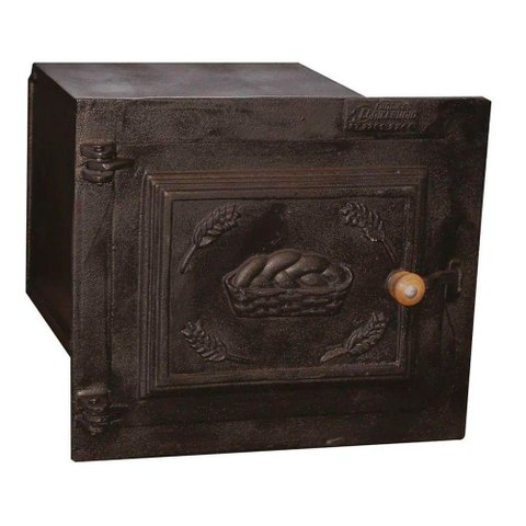 Forno Ferro Fogão a Lenha Pequeno Porta de Ferro 50x35x30cm
